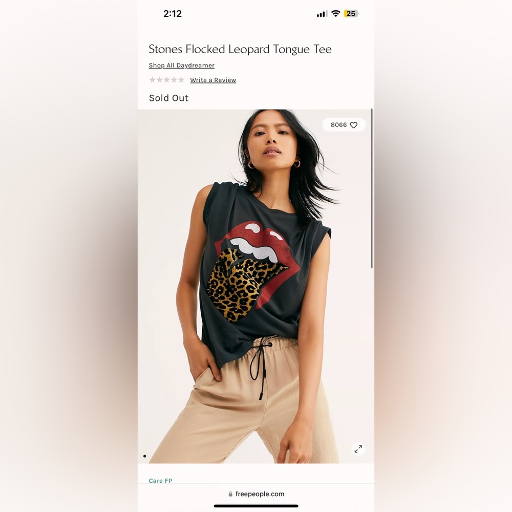 Daydreamer Rolling Stones Leopard Tongue Tee